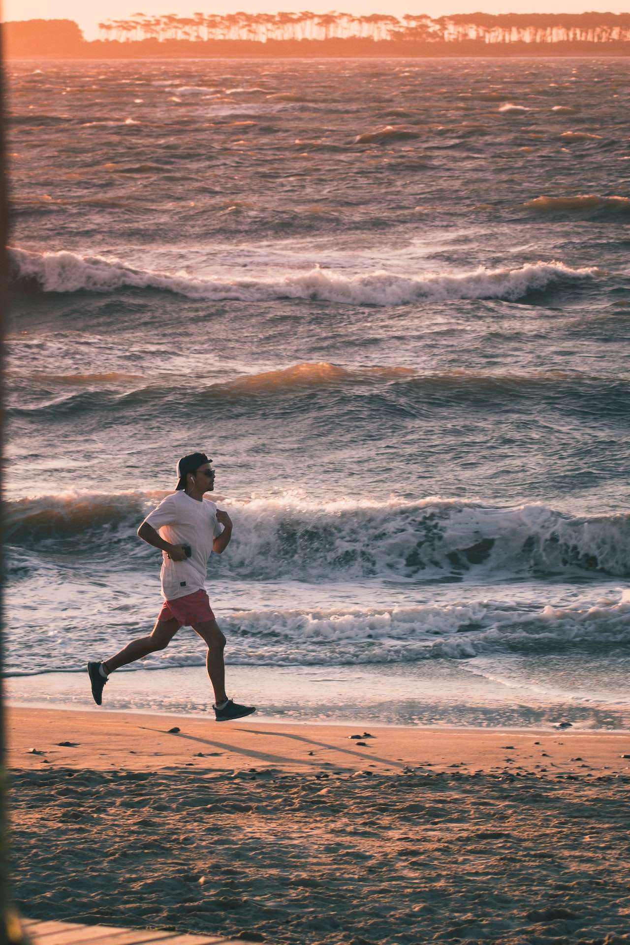 A Man Running on Shore 