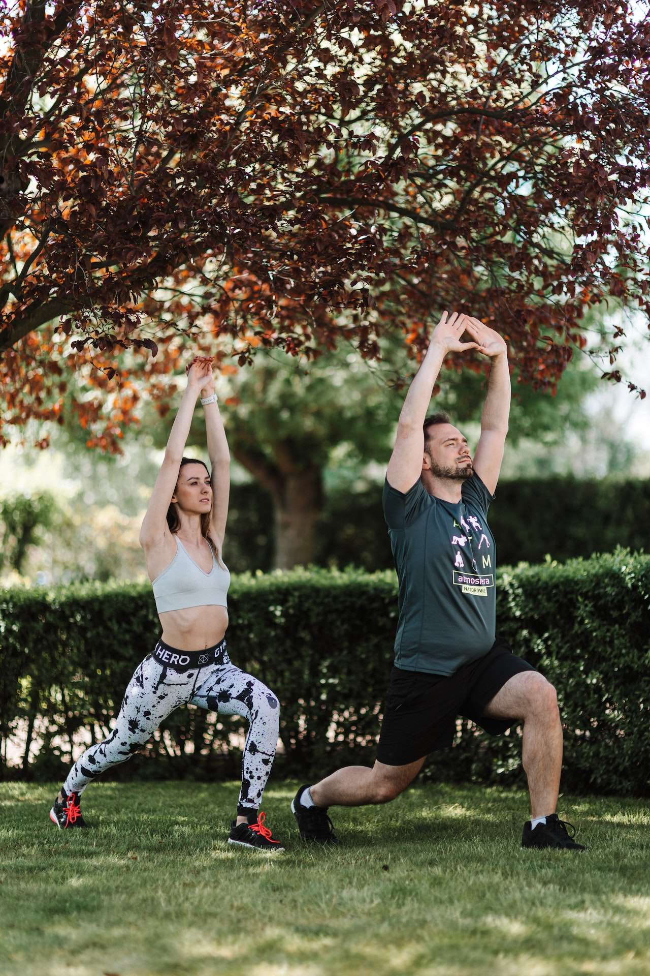 Couple doing yoga pose together