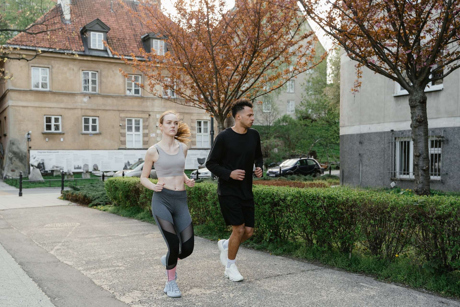 Man and Woman Running Together 