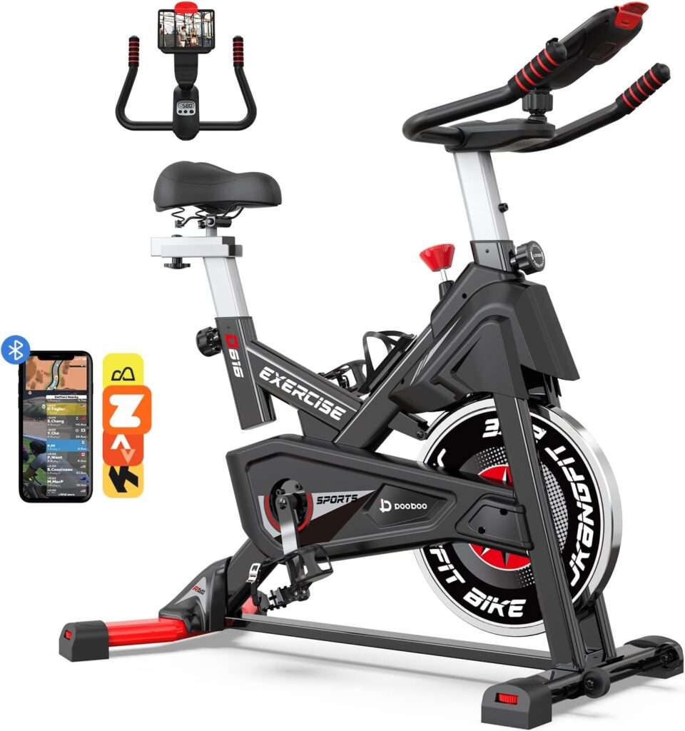 Exercise Bike, Magnetic Stationary Bike for Indoor Cycling (Upgraded Version), Cycle Bike w/ 360Â° Rotate Ipad Holder for Home Gym, Silent Belt Drive Indoor Bike w/ Comfortable Seat Cushion, 350 lbs Weight Capacity