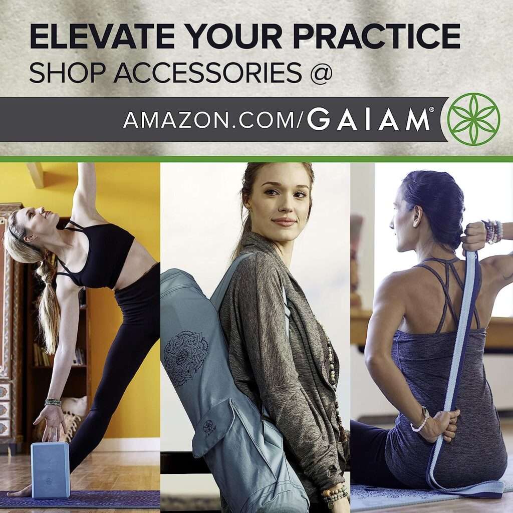 Gaiam Yoga Mat - Premium 6mm Print Reversible Extra Thick Non Slip Exercise  Fitness Mat for All Types of Yoga, Pilates  Floor Workouts (68 x 24 x 6mm Thick)