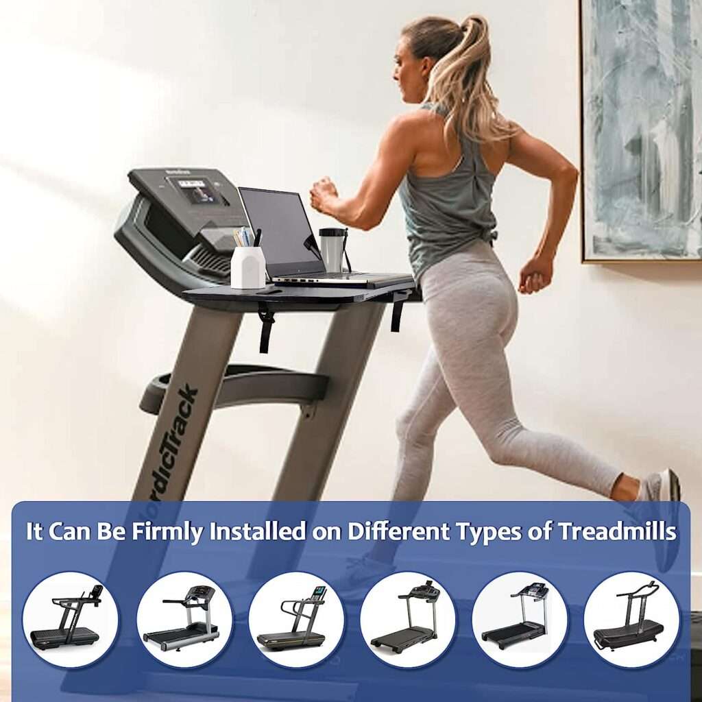 Jitnetiy Treadmill Desk Attachment Laptop Stand for Treadmill Adjustable Universal Ergonomic Treadmill Laptop Holder for Laptops, Tablets, Notebooks