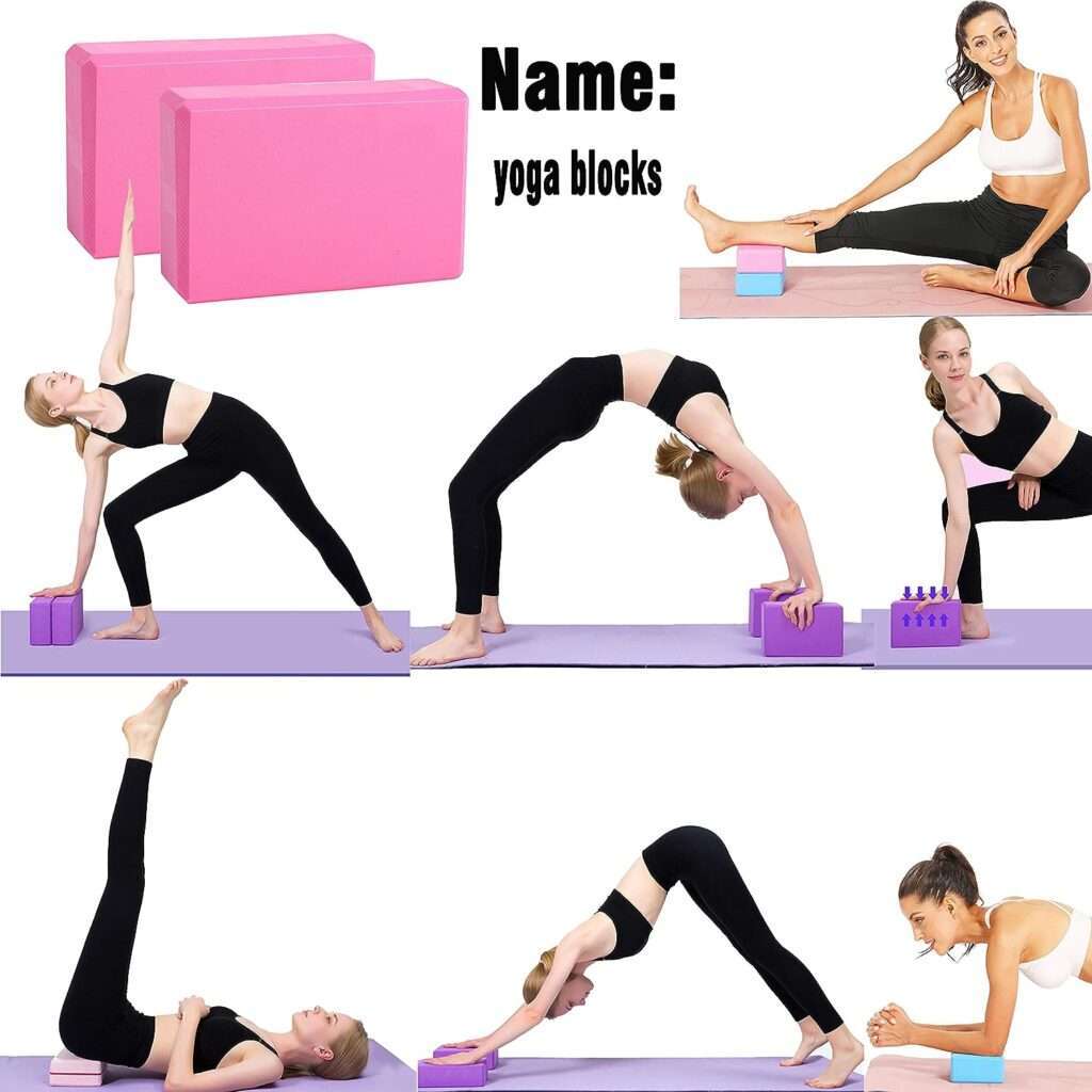 keefee 11 pcs Yoga Starter Sets,Yoga Accessories Kit for Beginners,Yoga Essentials Equipment Kit Include Fitness Yoga Pilates Ring Wheel Stretch Belt Yoga Foam Blocks Strap and Socks