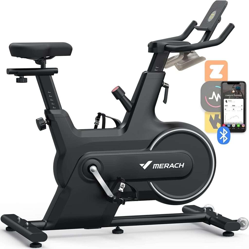 MERACH Indoor Cycling Bike, Exercise Bike for Home with Magnetic Resistance, Bluetooth Stationary Bike, iPad Holder, CC