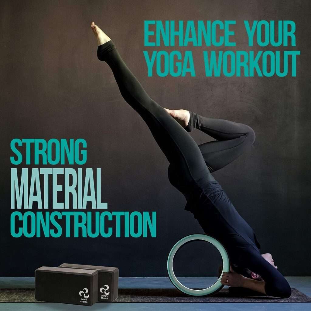 petes choice Yoga Set for Beginners – Yoga Wheel Kit + 2 Yoga Blocks, Bonus eBook  Free Yoga Strap | Yoga Starter Kit for Beginners | Ideal Yoga Gift