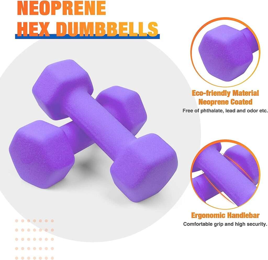 Portzon Weights Anti-roll Neoprene Dumbbells Set