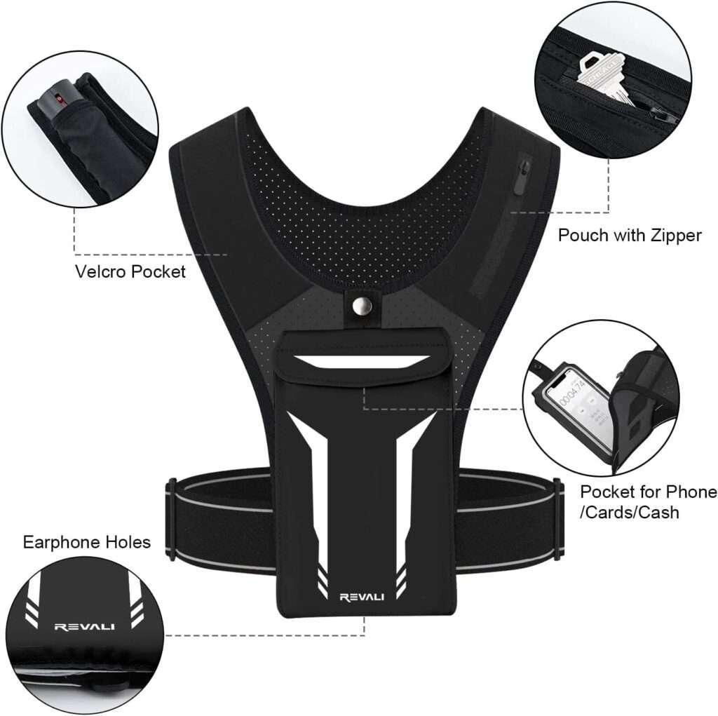 Running Vest, REVALI USA Original Patent, USA Designed, USA Warranty Reflective Running Vest Gear for Men and Women