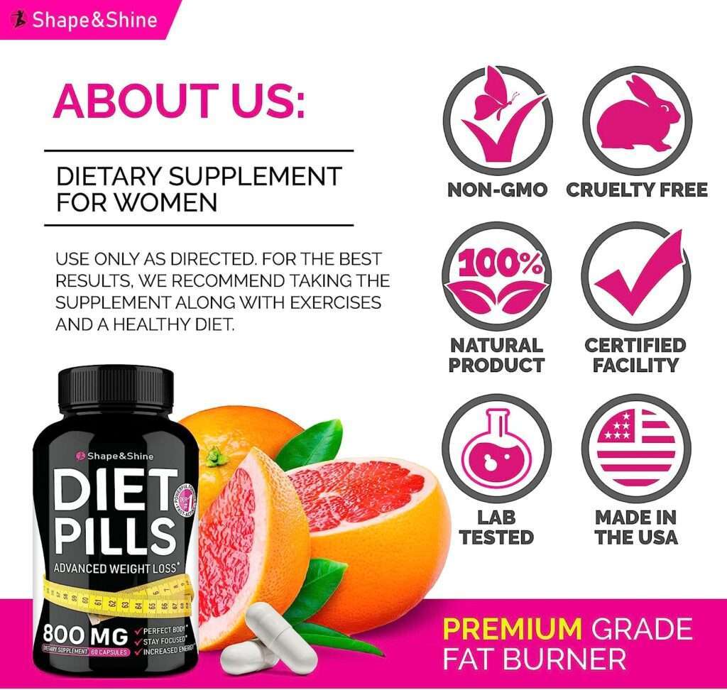 Weight Control Aid - Diet That Work Fast for Women  Men - Made in The USA - Safe Dietary Vitamins with Garcinia Cambogia Pills, 60 Count
