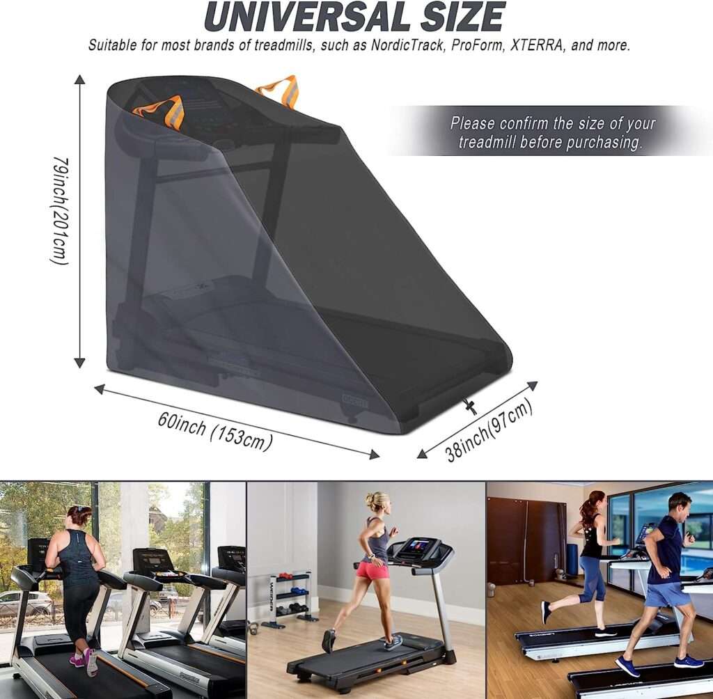 XYZCTEM Treadmill Cover Waterproof Dustproof Running Machine Cover Exercise Workout Equipment Protective with Windproof Drawstring and Air Vents for Home Gym Indoor Outdoor