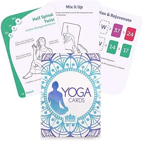 Yoga Basics Starter Kit - Complete Health  Fitness Set for Beginners - Non Slip Black Mat, 4 Foam Block, Coral Knee Pad, 63-Card Deck,  D-Ring Strap - Strength, Balance, Flexibility  Stress Relief