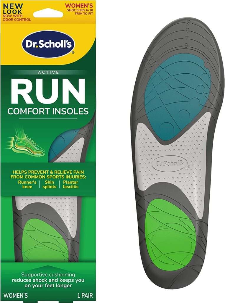 Dr. Scholls Run Active Comfort Insoles,Womens, 1 Pair, Trim to Fit Inserts