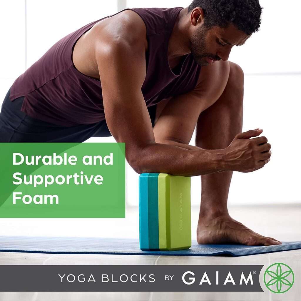 Gaiam Yoga Block - Supportive Latex-Free Eva Foam - Soft Non-Slip Surface With Beveled Edges For Yoga, Pilates, Meditation - Yoga Accessories For Stability, Balance, Deepen Stretches (Teal Tonal)