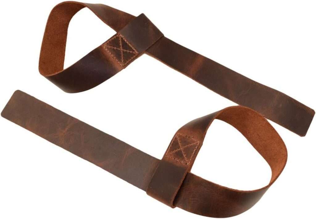 Hide  Drink, Leather Lifting Straps (2 Pieces), Bodybuilding, Sports, Gym, Fitness, Accessories, Handmade - Bourbon Brown