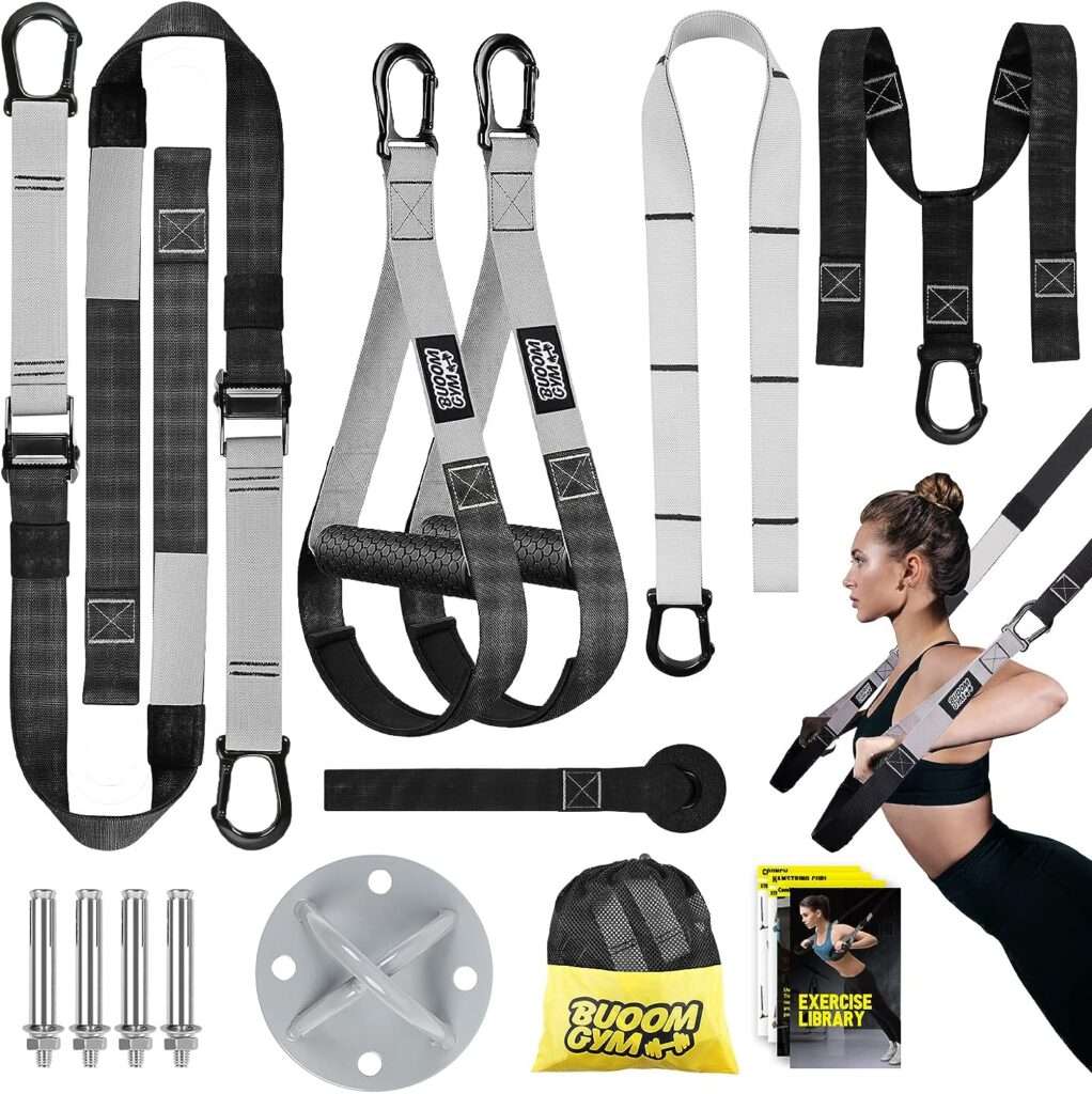 Home Resistance Training Kit, Straps for Full Body Workouts at Home or Gym,Suspension Trainer,Home Gym Equipment,Outdoor Exercise Fitness Bands,Door Anchor,Wall Mount,Workout Straps for Home…