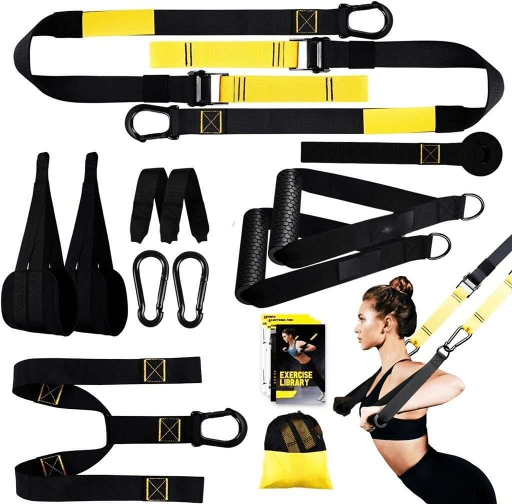 Home Resistance Training Kit,Bodyweight Resistance Straps for Full-Body Workout,Home Gym Equipment,Door Anchor,Yellow