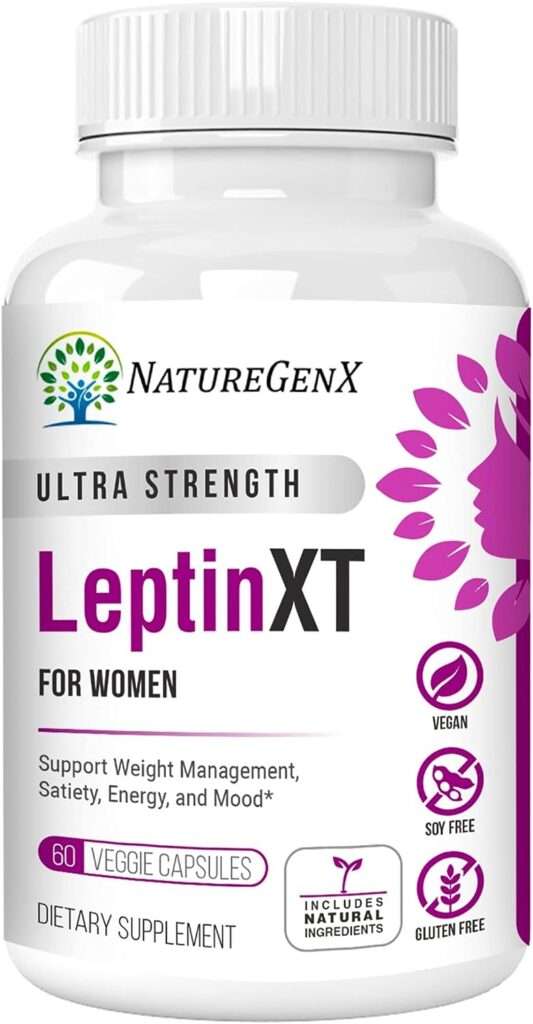 NatureGenX Leptin XT for Women, Extra Strength - Supplement for Weight Loss Management, Appetite Suppressant, Metabolism Booster  Fat Burner - Supports Energy  Mood, 60 Capsules