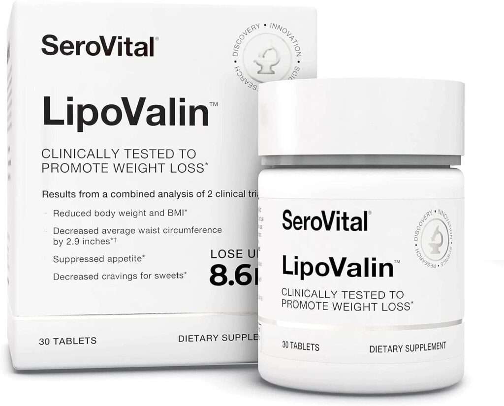 Serovital® LipoValin™ Clinically Validated Weight Loss Pills for Women – Diet Pill, Appetite Suppressant, Stimulant-Free Weight Loss Supplement - 30 Tablets