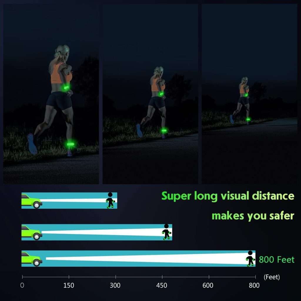 Simket Upgrade LED Armbands for Running (2 Pack), USB Rechargeable Reflective Armbands, High Visibility Light Up Band for Runners, Bikers, Walkers, Pet Owners