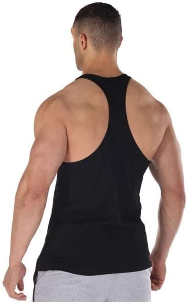 TNWUBOLN Mens Stringer Bodybuilding Workout Gym Tank Tops Training Cotton Fitness Y Back T Shirts
