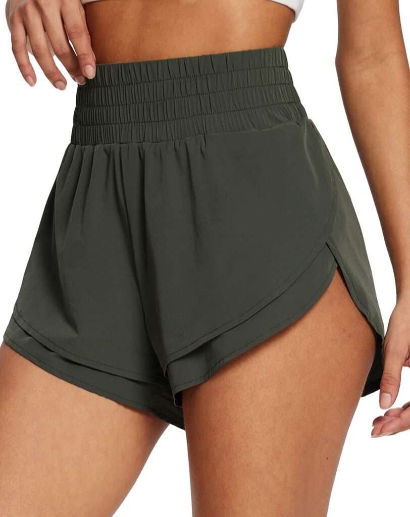 BALEAF Womens High Waisted Athletic Running Shorts with Liner 3 Workout Sports Shorts Quick Dry
