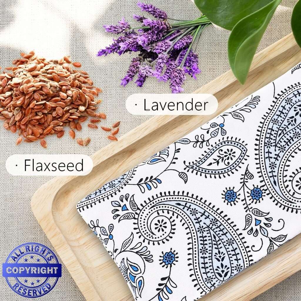 Eye Pillow with Extra Cover Yoga Meditation Accessories Lavender Aromatherapy Weighted Eye Mask for Sleeping, Yoga, Meditation, Self Care Relaxation Gifts for Women, Mom
