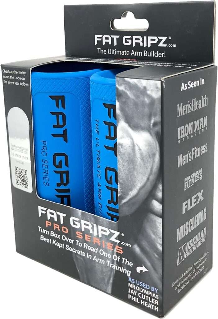 Fat Gripz Pro - The Simple Proven Way to Get Big Biceps  Forearms Fast - At Home Or In The Gym (Winner of 3 Men’s Health Magazine Awards) (2.25” Outer Diameter)