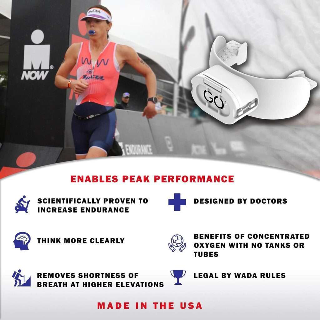 GO2 Endurance Workout Device for Improved Breathing and Increased Oxygen Flow While Running, Biking/Cycling, Exercising, Hiking and High Altitudes Made in The USA