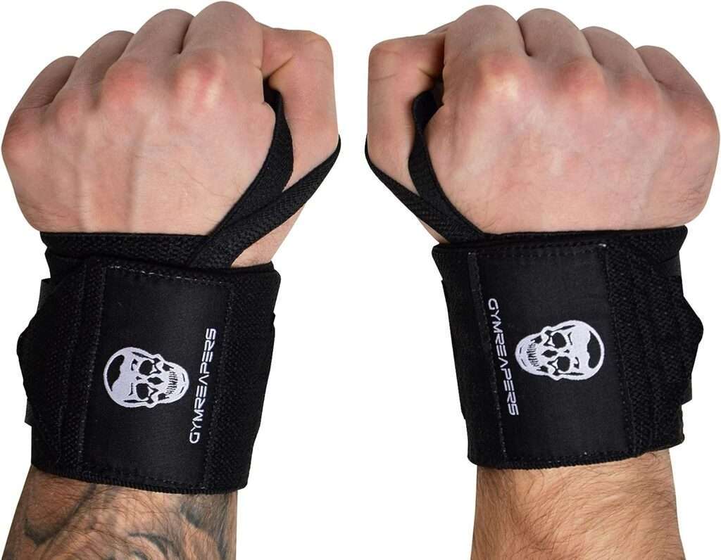 Gymreapers Weightlifting Wrist Wraps (IPF Approved) 18 Professional Quality Wrist Support with Heavy Duty Thumb Loop - Best Wrap for Powerlifting Competition, Strength Training, Bodybuilding