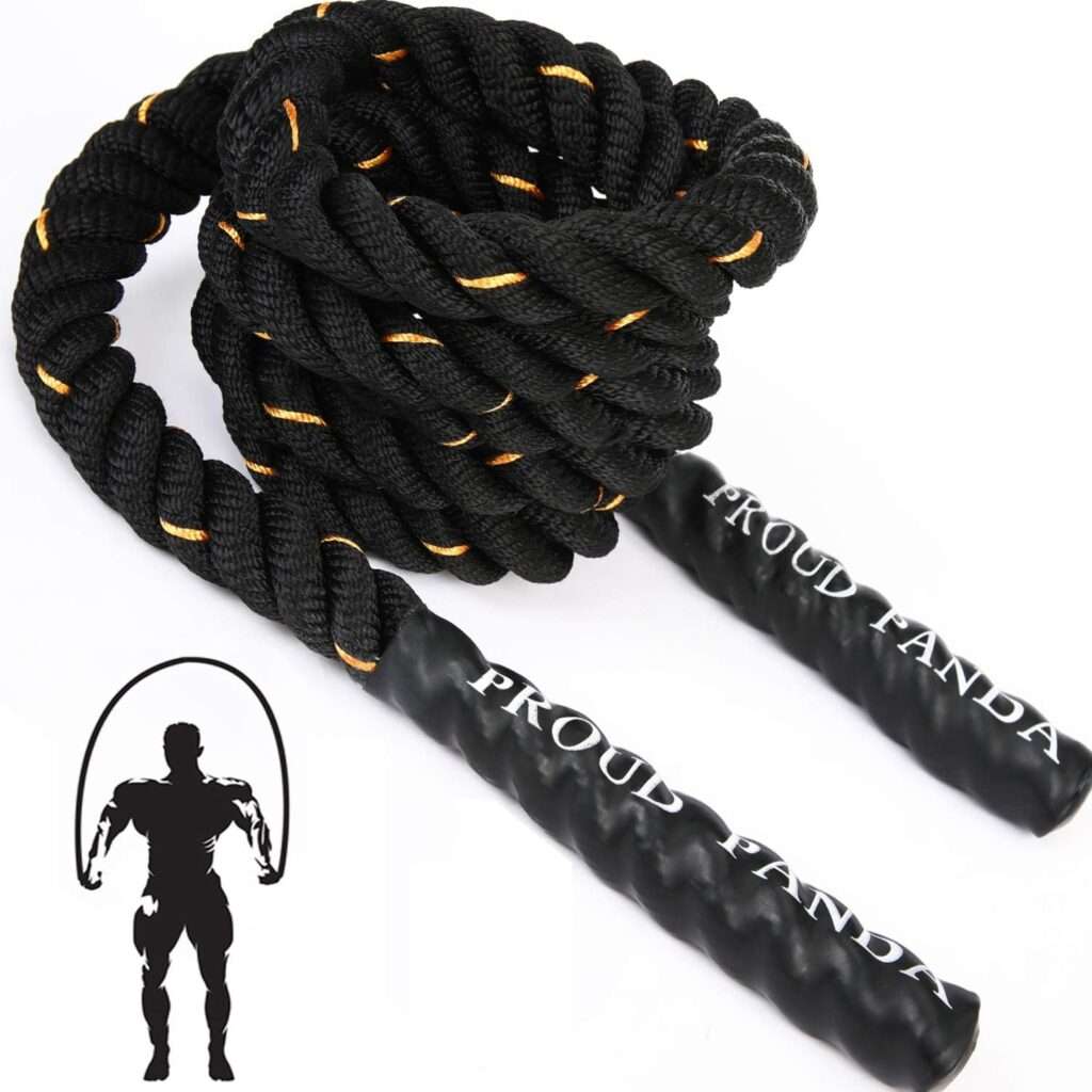 Heavy Jump Ropes for Fitness 2LB/3LB/5LB,Weighted Adult Skipping Rope Exercise Battle Ropes for Men  Women,Total Body Workouts, Power Training in Gym to Improve Strength and Building Muscle