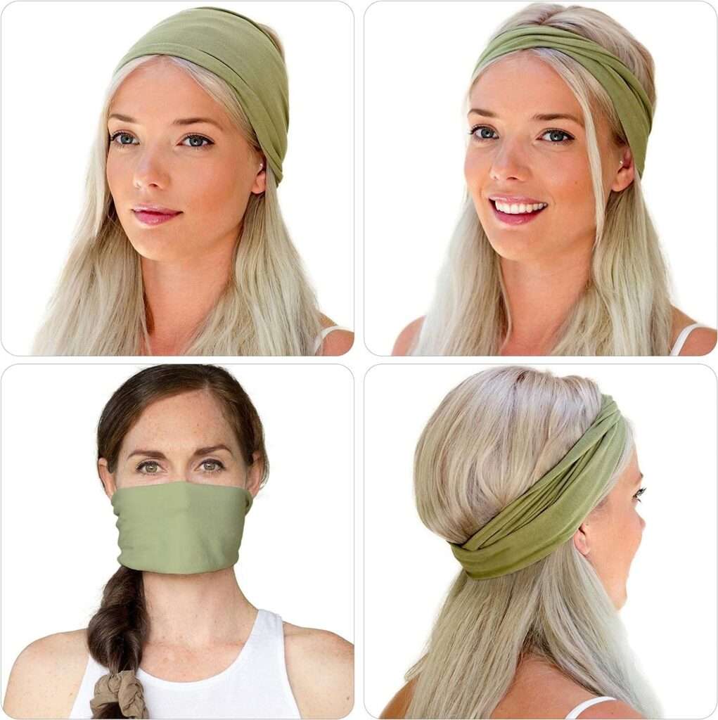 Jesries Headbands for Women Non Slip Turban Hair Wrap Elastic Hair Bands Workout Running Headwrap Sweat Yoga Head Bands for Girls