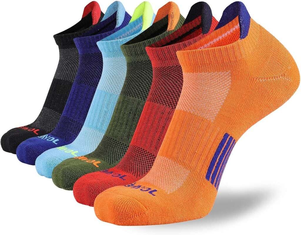JOYNÉE Mens Ankle Athletic Low Cut Socks Running Sports Cushioned Sock for Men 6 Pack