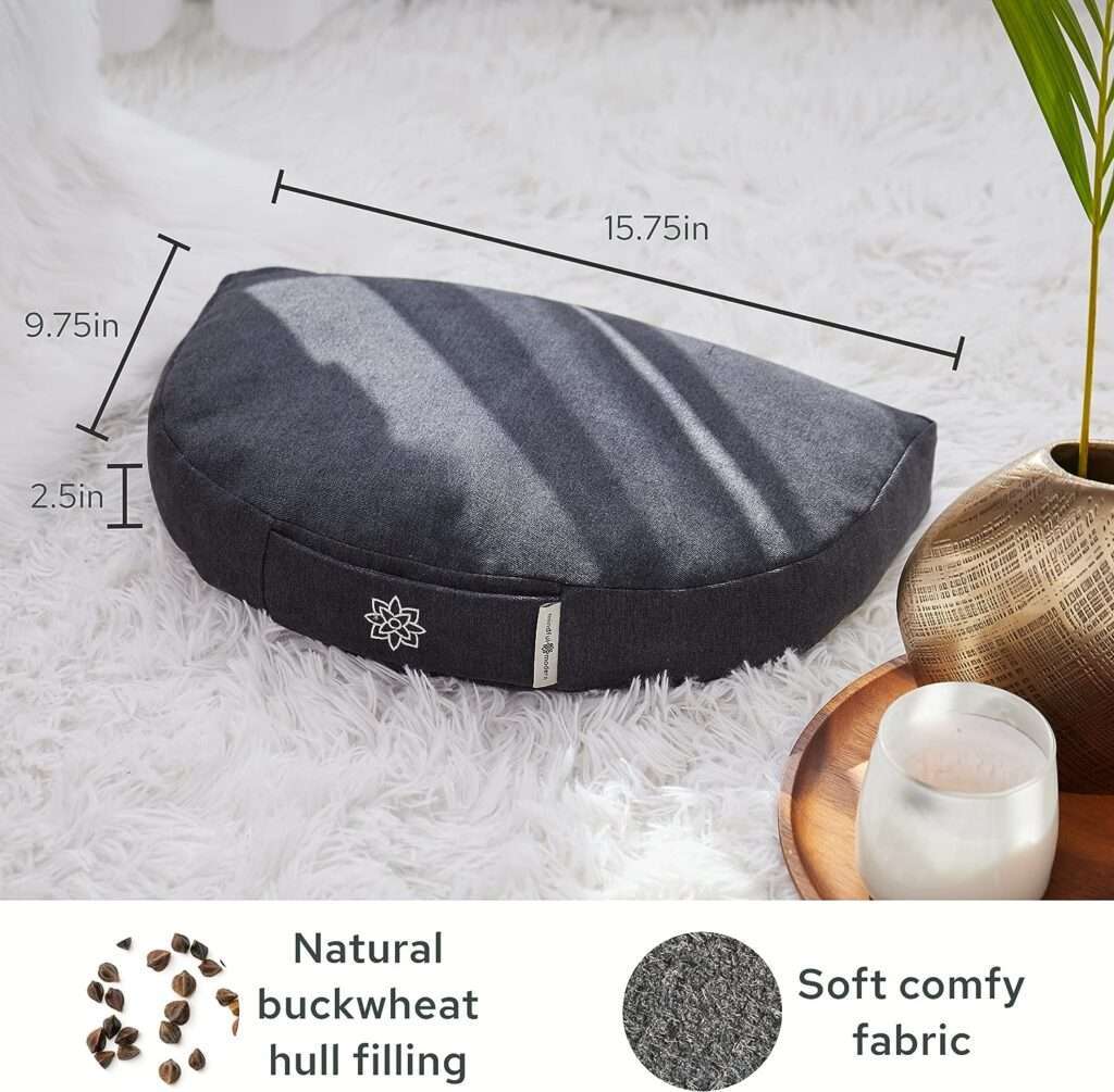 Mindful  Modern Travel Meditation Cushion | Outdoor Floor Cushions for Adults | Stylish Outdoor Decor | Great with Yoga Bolster for Restorative Yoga | Yoga Accessories for Women | Washable Cover