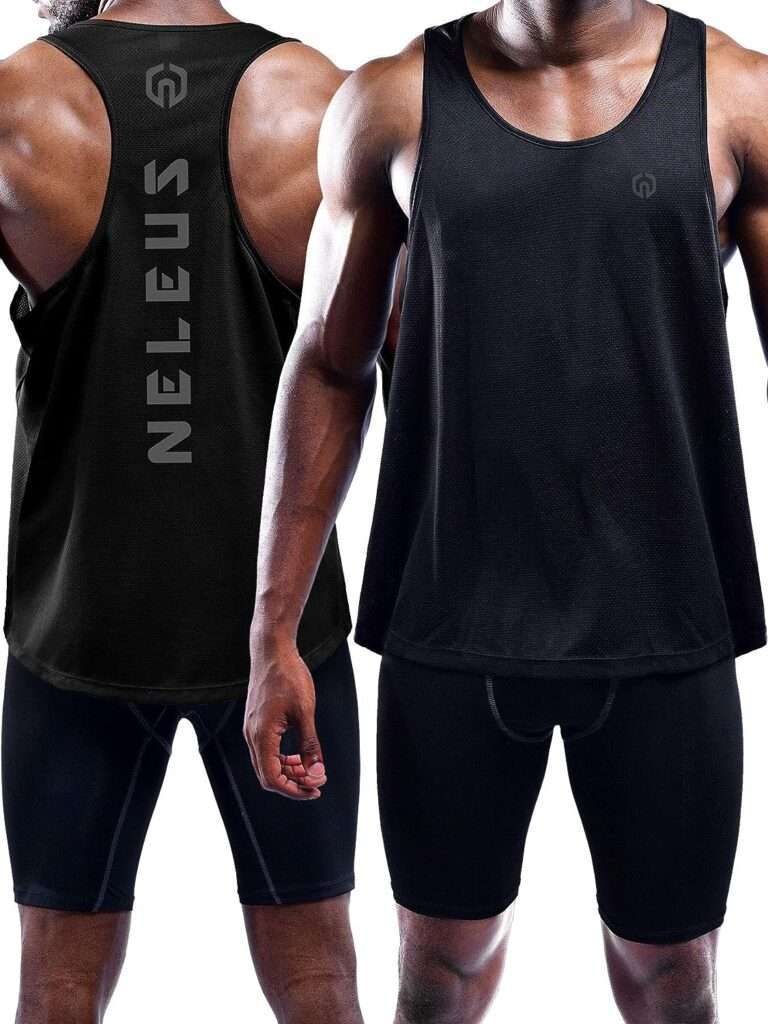 NELEUS Mens 3 Pack Dry Fit Y-Back Muscle Tank Top