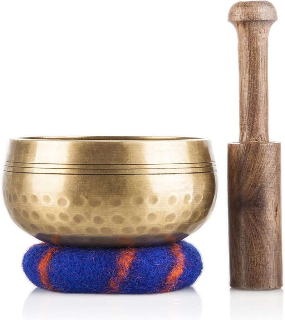 Ohm Store Tibetan Singing Bowl Set — Meditation Sound Bowl Handcrafted in Nepal for Yoga, Chakra Healing, Mindfulness, and Stress Relief