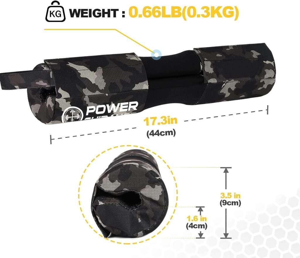 POWER GUIDANCE Barbell Squat Pad - Neck  Shoulder Protective Pad Built-in Velcro Straps and Anti-Skid Points for Squats