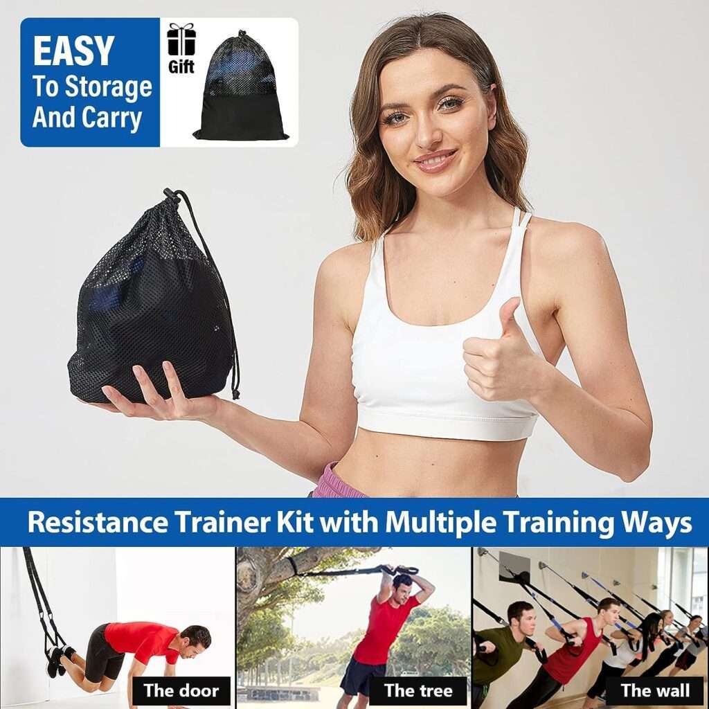 Resistance Bands for Working Out with Handles Bodyweight Resistance Training Extension Straps Fitness Resistance Trainer Exercise Kit for Full Body Workout Outdoor or Indoor Home Gym Equipment
