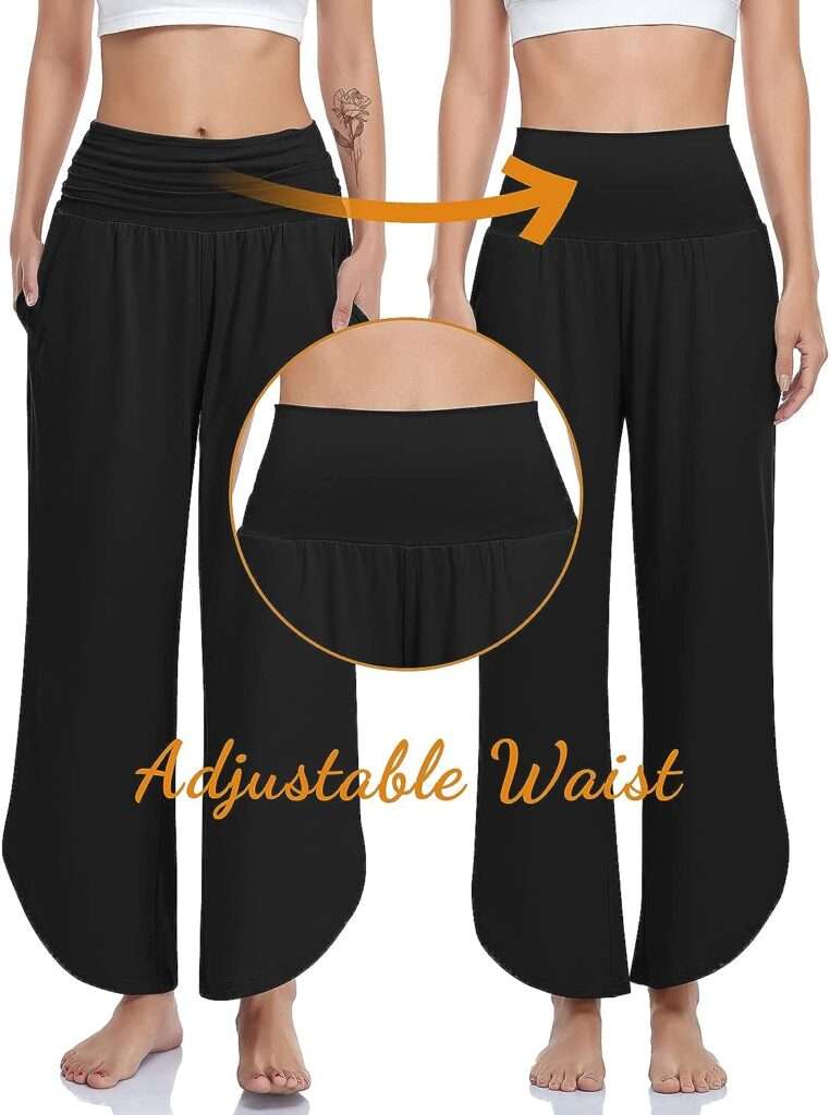 Womens Wide Leg Yoga Pants High Waisted Comfy Dance Sweatpants Loose Casual Soft Lounge Joggers for Women with Pockets